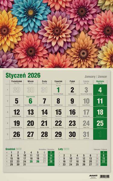 Kalendar jednodzielny KTJ ECO-2  Avanti